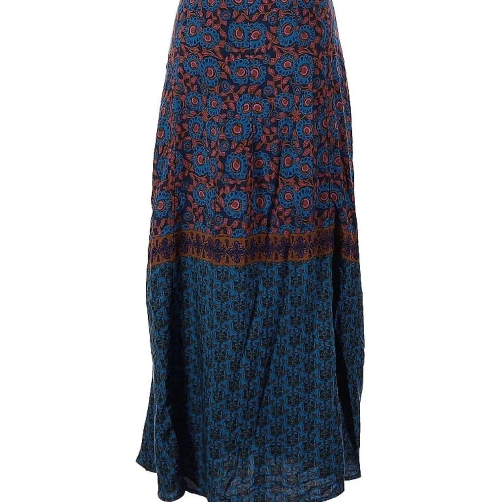 NATURAL LIFE Vibrant Blue and Red Maxi Skirt - Picture 5 of 5
